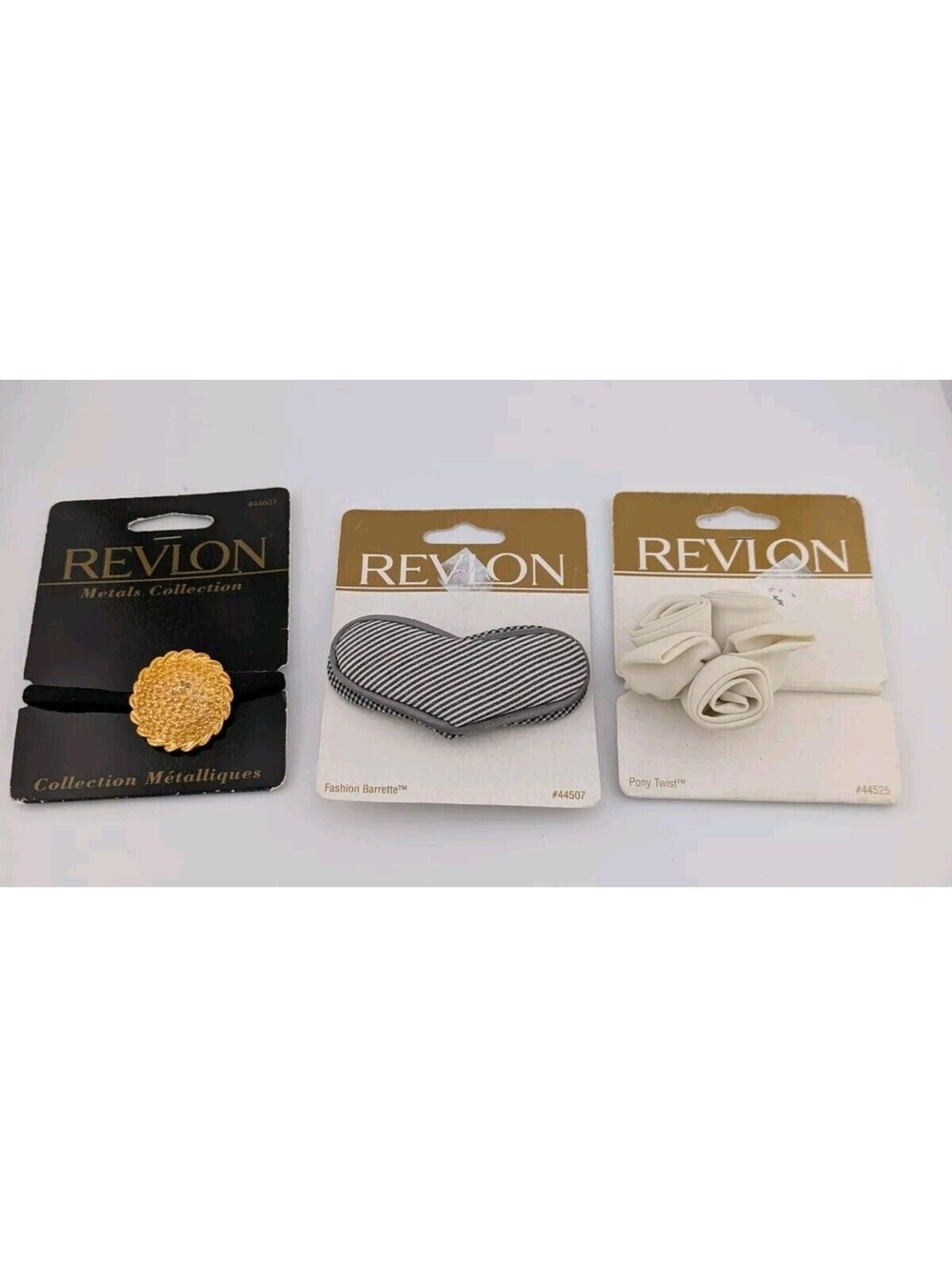 Revlon Vintage Hair Accessories Heart Barrette Rose Pony Holder Metals